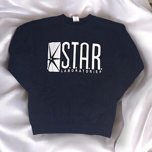 S - DC Comics S.T.A.R. Labs Navy Pullover Crewneck Sweatshirt